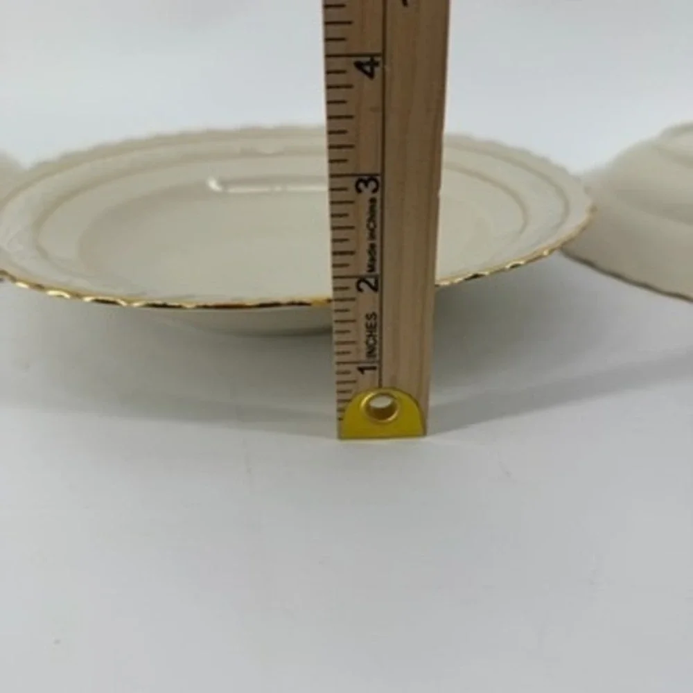 Vintage Bavaria Sonnenporzellan D&R Weiden Stadt Gold Trim Soup Bowls Set of 4
